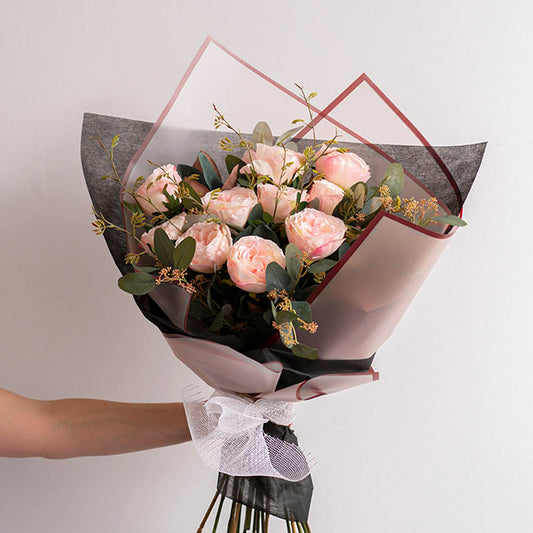 Cello Frosted Hue with Border 50mic Red Pk100 (60x60cm)