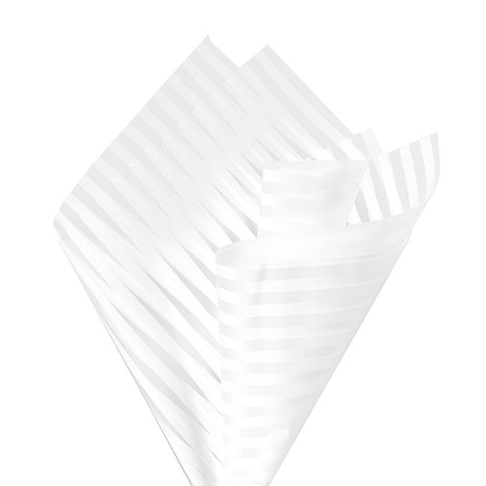 Cello Frosted Vogue Stripes 50mic White Pk100 (60x60cm)