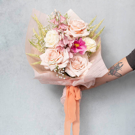 Frosted Cello 50mic Designer Stripes Pink Pk100 (50x70cm)