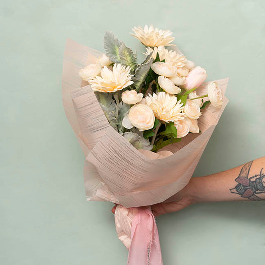 Frosted Cello 50mic Designer Stripes Blush Pk100 (50x70cm)