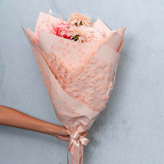 Cello Clear 40mic Eucalyptus Leaves Blush Pk100 (50x70cm)