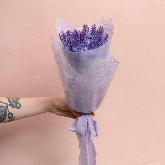 Cello Frosted 40mic Chrysanthemums Lavender Pk100 (50x70cm)