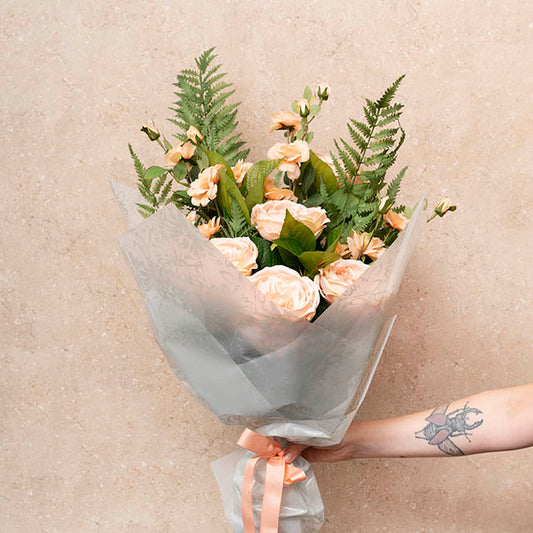 Cello Frosted 40mic Chrysanthemums Sage Pk100 (50x70cm)