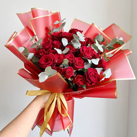 Cello Frosted Gold Edge 50mic Red Pack 60 (58x58cm)