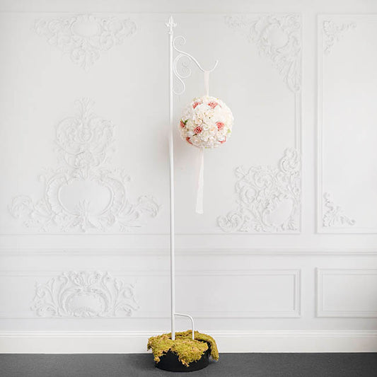 Outdoor Metal Shepherd's Hook Tall Single Stand White (2mH)