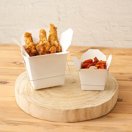 Food Pail Wire Handle 900gm Takeaway White (89x69x110mmH)