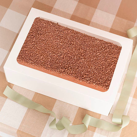 Cake Pastry Window Box Rectangle White Pk2 (45.5x30.5x15cmH)