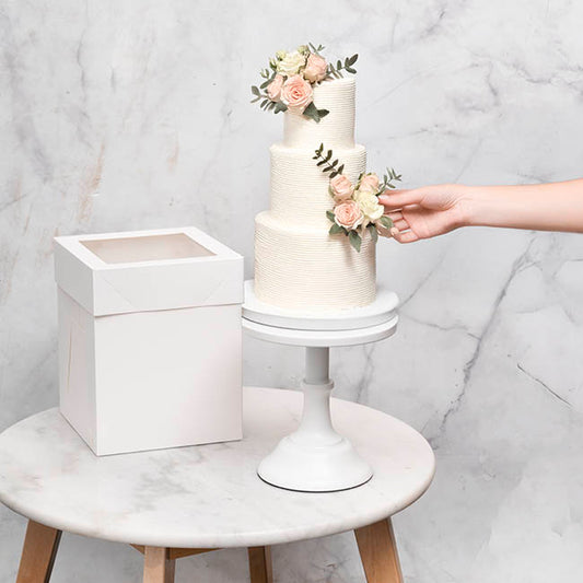 Cake Pastry Window Box Tall 8" Square White (20x20x25cmH)