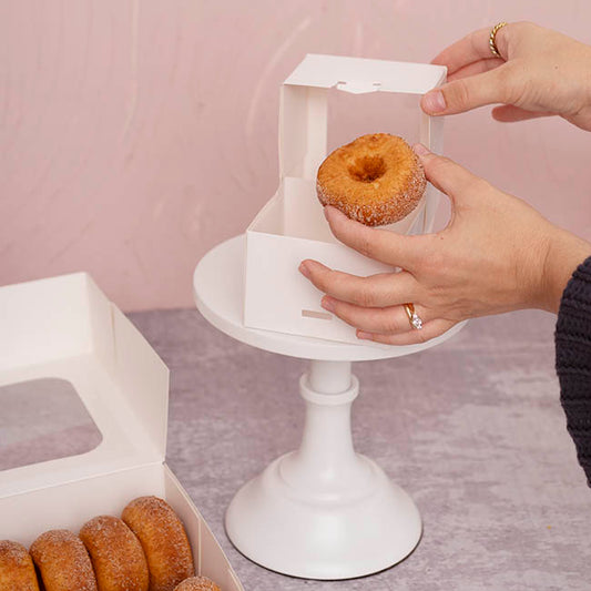 Donut Cookie Single Window Box White Pack 6 (10x10x7cmH)