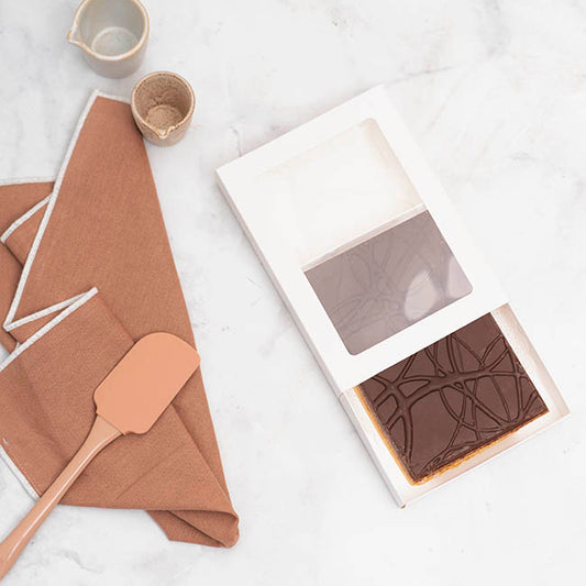 Pastry Slice Dessert Window Box Long White Pk6 (20x15x3cmH)