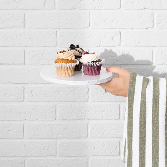 Cake Board Wrapped Card 8" Round White Pack 2 (20x1.2cmH)