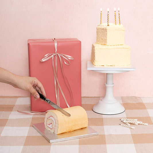 Cake Board Wrapped Card 8" Square Silver Pk2 (20x20x1cmH)