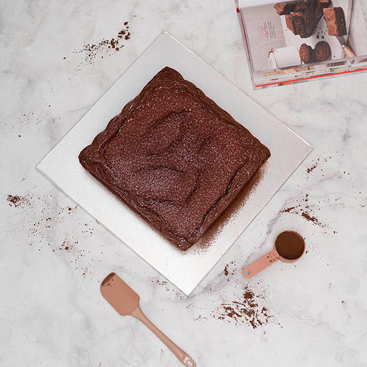 Cake Board Wrapped Card 16" Square Silver Pk2 (40x40x1cmH)