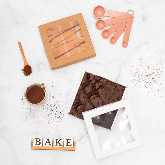 Catering Mini Window Box & Lid Kraft Pack 2 (15x15x3cmH)