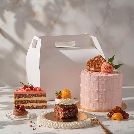 Cake Catering Gable Box White Pack 4 (30x30x24Hcm)