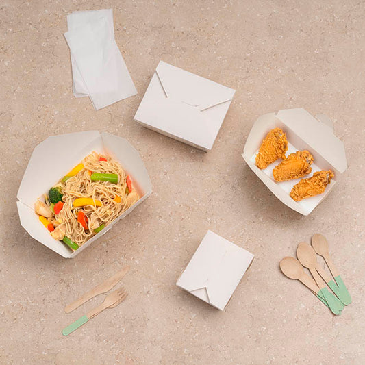 Food Takeaway Box XL White Pack 4 (21.5x16x6.5HcmH)