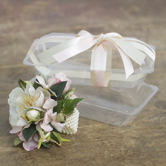 Acetate Corsage Clamshell Box Pack 10 Clear (22.5x12x7cmH)
