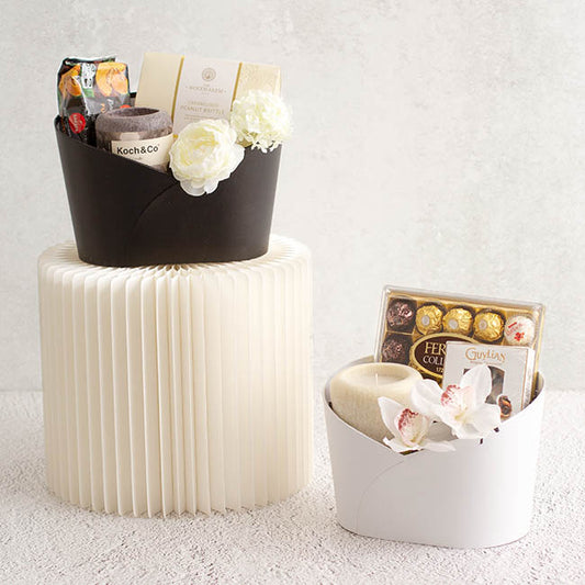 Hamper Bucket Oval Medium Black (26.5x18.5x18cmH)