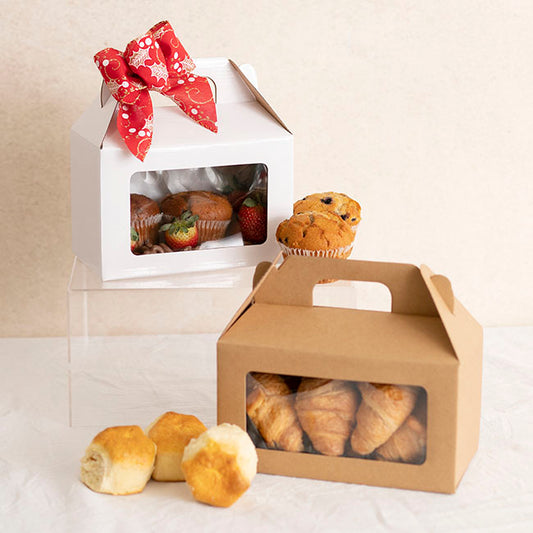 Gable Box With Window Flat Pack Medium White (21.5x12x14Hcm)