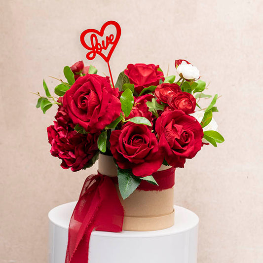 Wooden Love Heart Picks Pack 12 Red (32cmH)