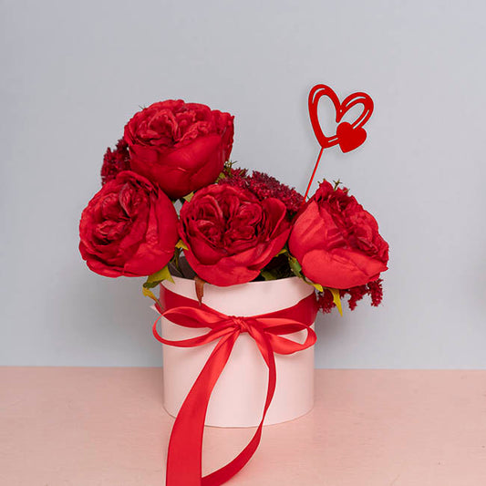 Wooden Two Love Heart Picks Pack 12 Red (32cmH)