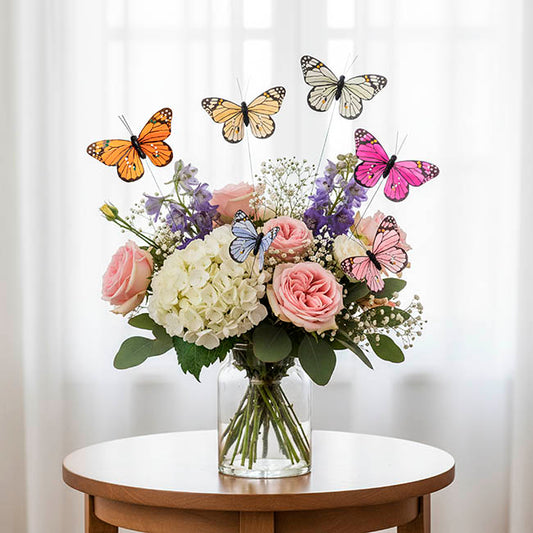 Assorted Butterfly Picks Set 6 Multi (27cmH)