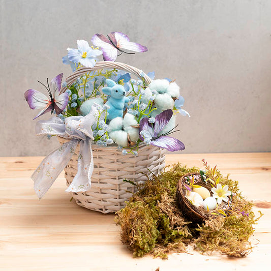 Bunny Rabbit Pick Pack 6 Flocked Soft Blue (30cmH)