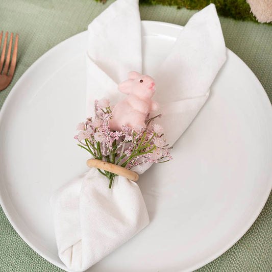 Bunny Rabbit Pick Pack 6 Flocked Pink (30cmH)