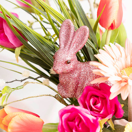 Sitting Bunny Rabbit Pick Pack 2 Glitter Pink (25cmH)