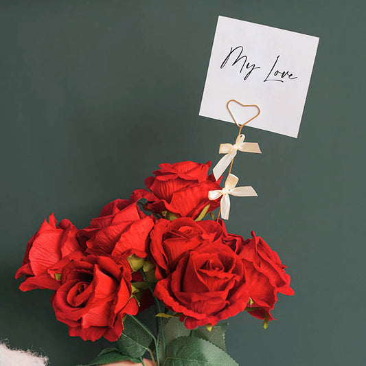 Pick Card Holder Metal Heart Gold Pack 10 (3.2cmx34cmL)