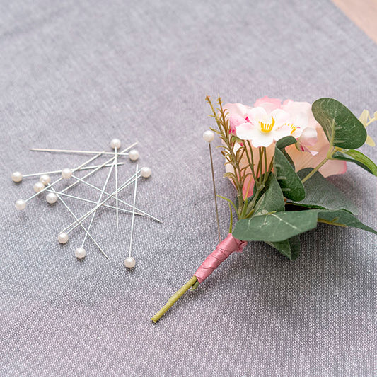 Pearl Pins Round Head Bulk 100 Pack Cream (6mmx6.5cmH)