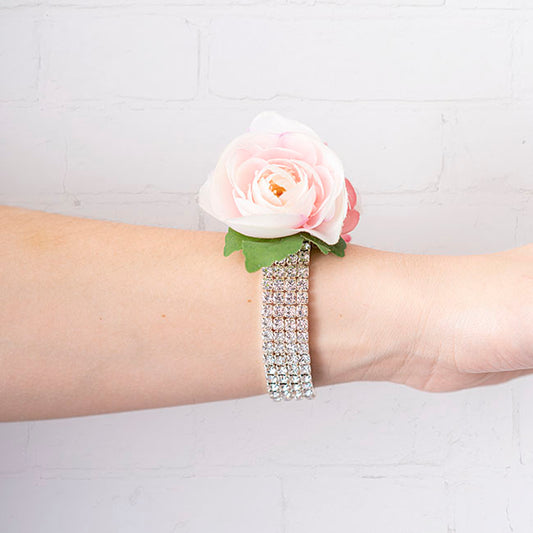 Corsage Diamante Bracelet w Ribbon Pack 2 (8cmLx1.7cmH)