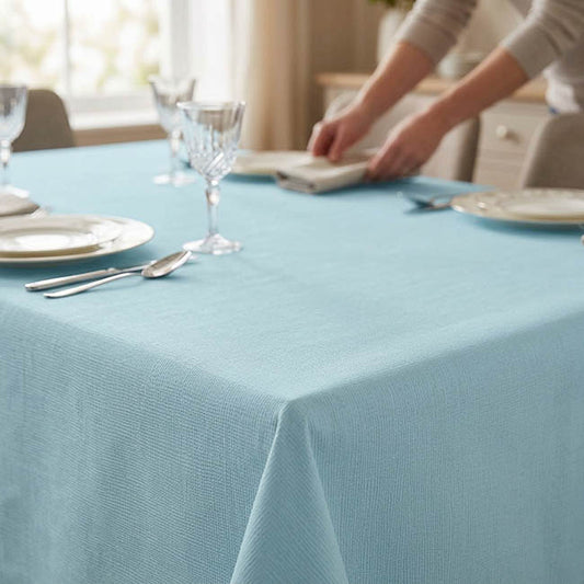 Lux Paper Tablecover Rectangle Soft Blue (2.7m)