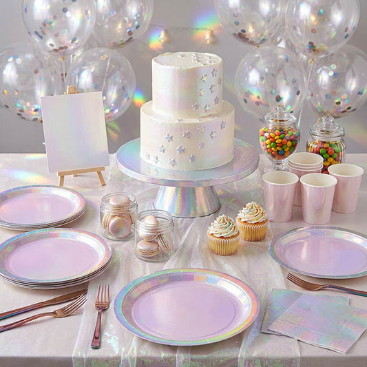 Paper Round Large Banquet Plate Pack 20 Iridescent (27cm)