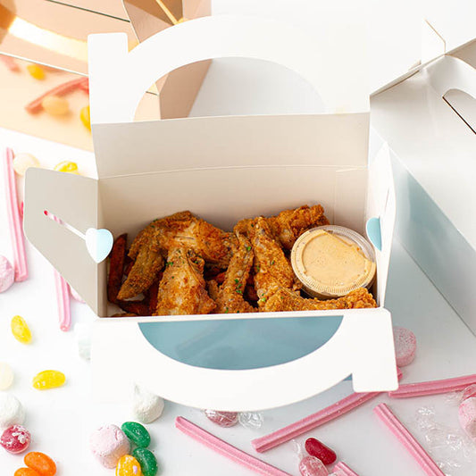 Lunch Box Cardboard Pastel Blue 5pk (20x16x12cm)