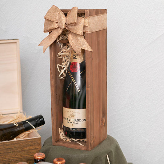 Wooden Wine Box Clear Perspex Lid Brown (36.5x11.5x11.5cmH)