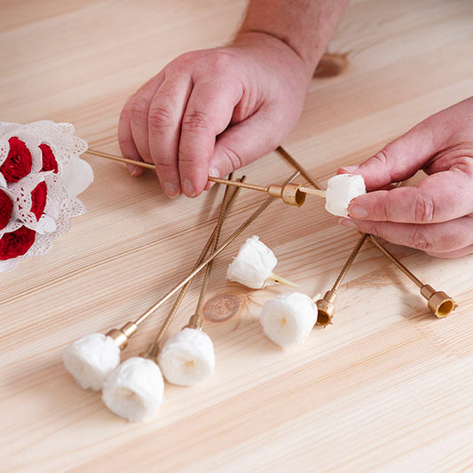 Flower Head Stem Extenders Pack 10 Gold (1.1cmDx20cmH)