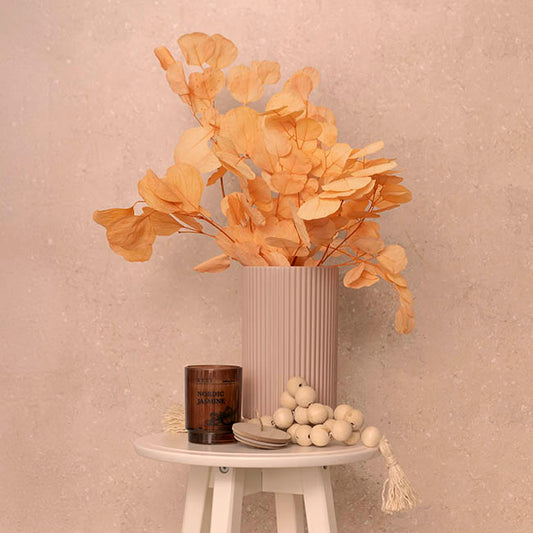 Preserved Dried Apple Leaf Honesty Bunch Peach