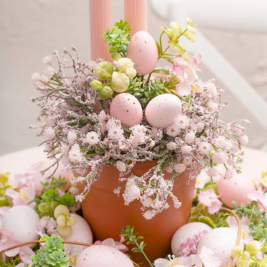 Decorative Easter Egg Pick w Flowers Pink (25cmH)