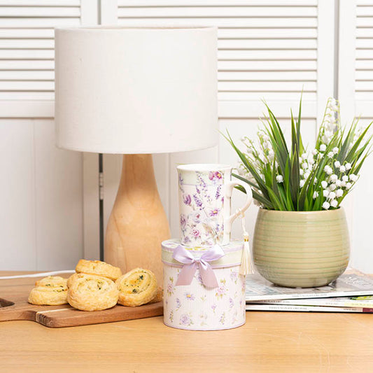 Rose & Lavender Mug w Tassel Gift Set Violet (12.3x11.2cm)