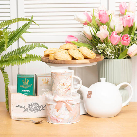 Peony Porcelain Large Mug Gift Set Pink (13x9.5cm)