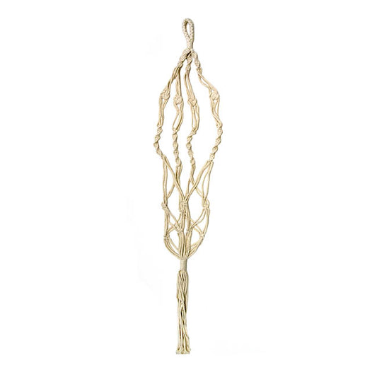 Macrame Hanging Pot Holder Twist White (105cm)