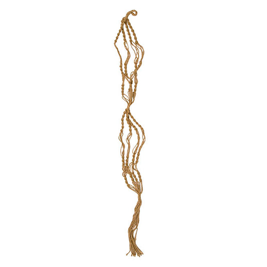 Macrame Hanging Double Pot Holder Twist Natural (140cm)