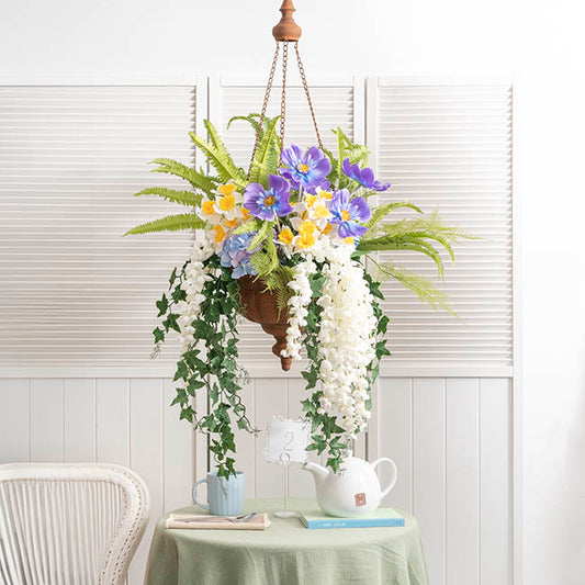 Hanging Metal Planter Pot Rustic Brown (34.5x94cmH)