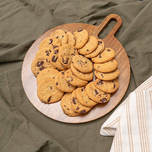 Round Acacia Wood Paddle Serving Board Brown (26x33x1.5cmH)