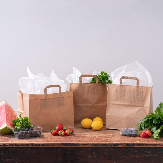 Brown Kraft Take Away Paper Bag Pack 10 (260Wx140Gx290mmH)