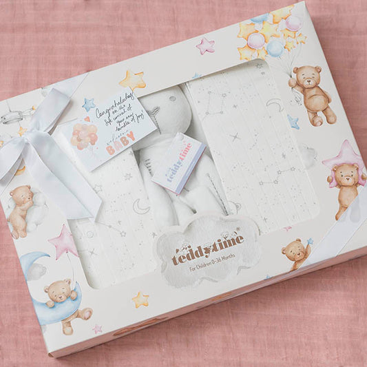 Cards White Welcome Baby with Balloons (10x6.5cmH) Pk 50