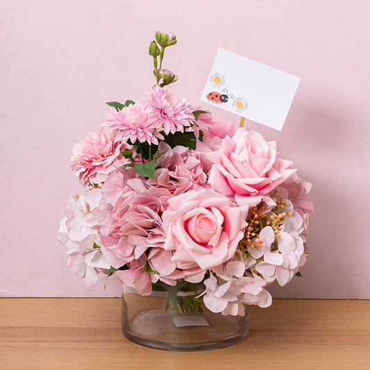 Cards White Lady Bug & Daisies (10x6.5cmH) Pack 50