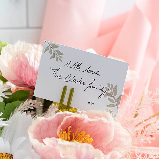 Cards White Gum Leaves Pastel Green (10x6.5cmH) Pack 50