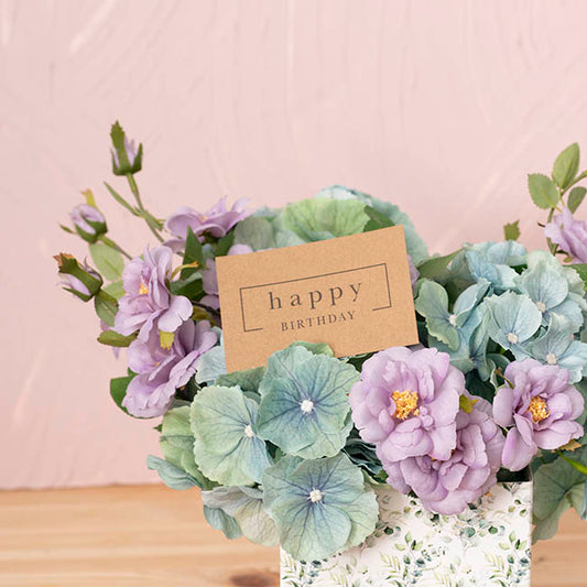 Cards Brown Kraft Happy Birthday Border (10x6.5cmH) Pk50